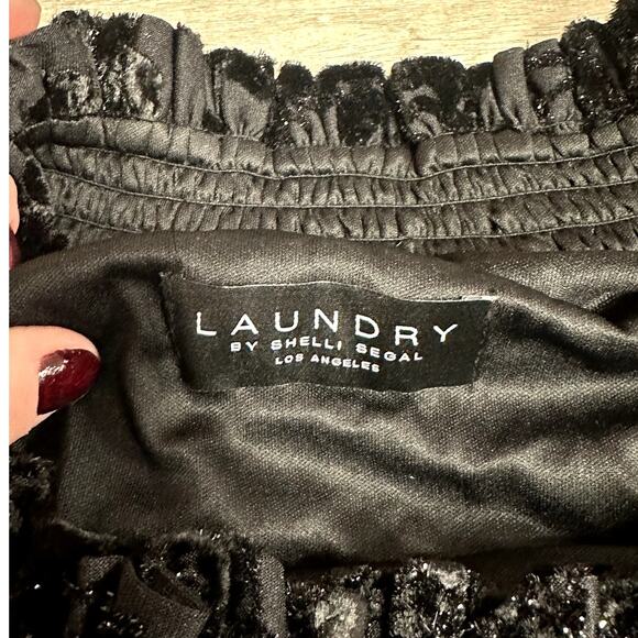 Laundry by Shelli Segal Off-Shoulder Black Floral Dress Size L - Style LY0850 - Picture 5 of 7